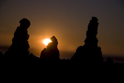 Sunset Behind Rocks